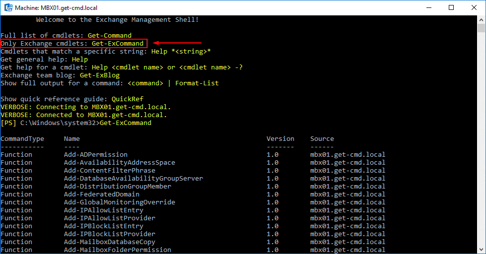 How do I get the list of Exchange servers in PowerShell?