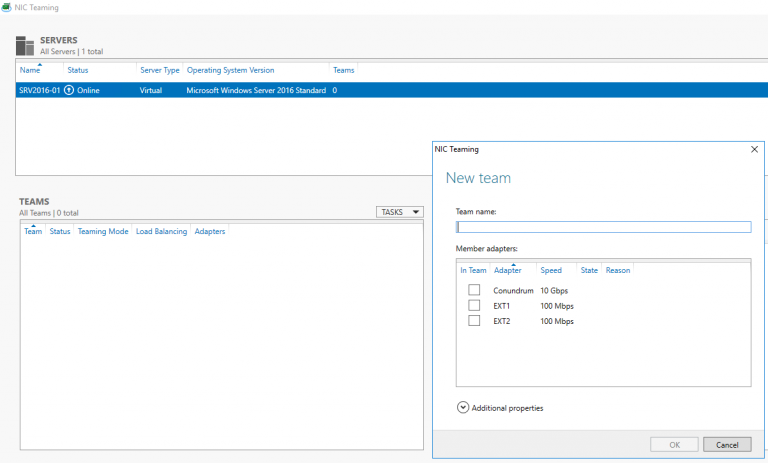 Windows server 2016 nic teaming настройка