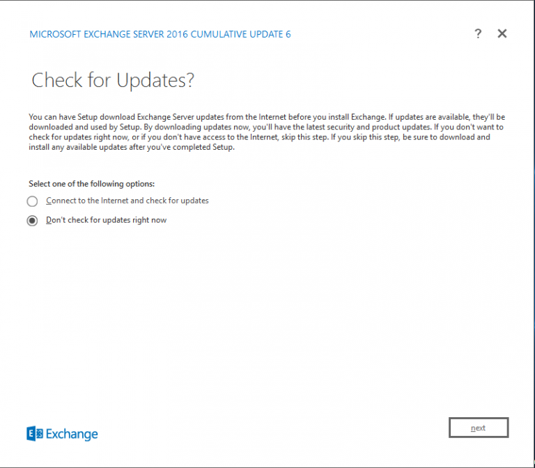 Install Exchange Server 2016 On Windows Server 2016 Via GUI