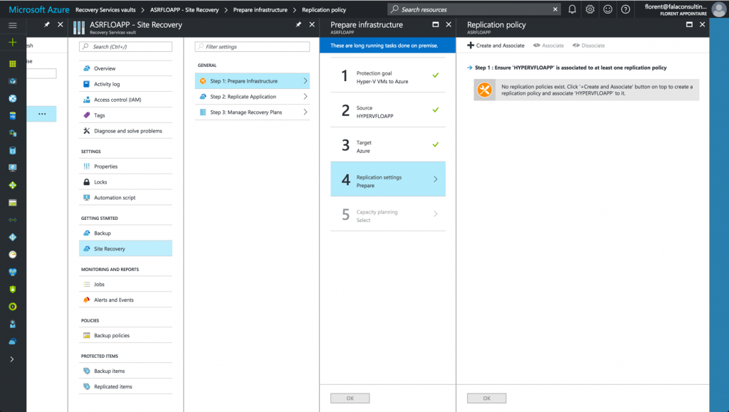 create a rule for the replication in Microsoft Azure Resource Manager