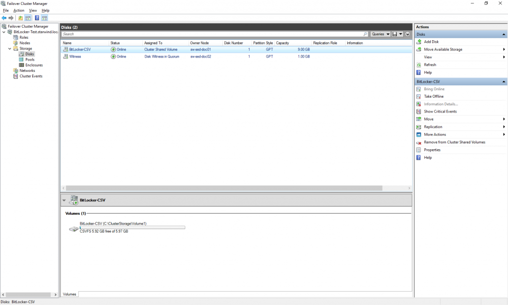 Microsoft BitLocker: Improve Cluster Shared Volume Security