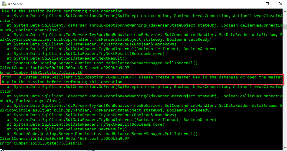 SQL alias adjusting Server name property using cliconfg.exe and start K2 service again to verify the results