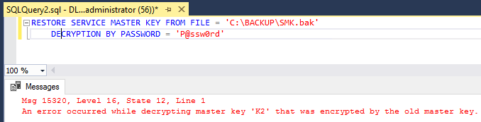 SMK backup file to the new SQL Server 