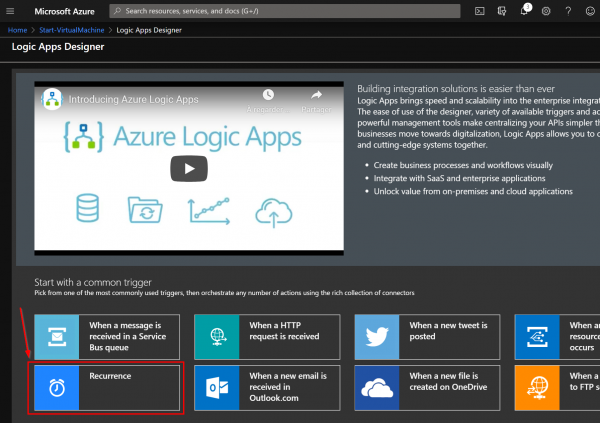 Start Azure VMs using Azure Logic Apps