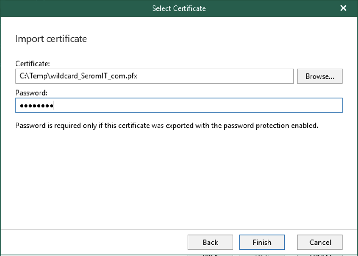 Specify the certificate path