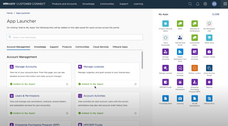 VMware Customer VS the Old My VMware