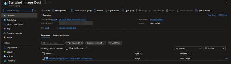 Moving Azure Image from one subscription to another