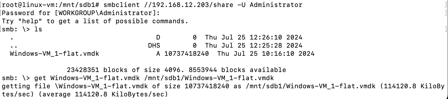  vmdk to the Linux VM