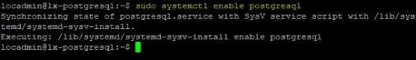 To run PostgreSQL after rebooting the server, enable the PostgreSQL service.