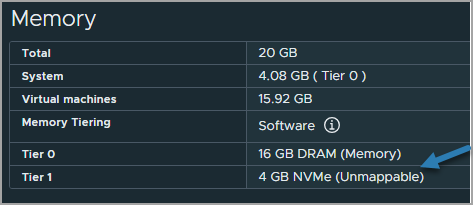 Tier 0 is the DRAM memory where the Tier 1 is the NVMe memory