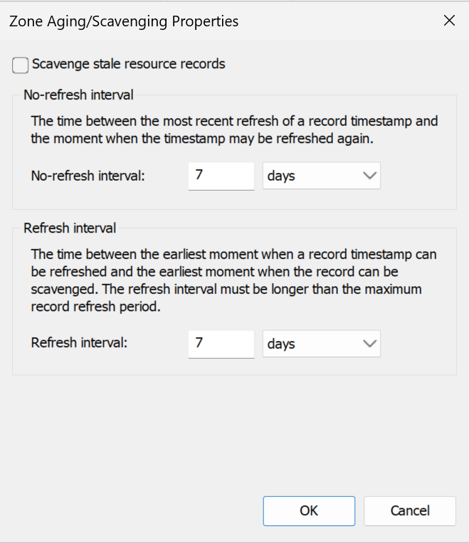 Leave the "Aging" settings at their defaults