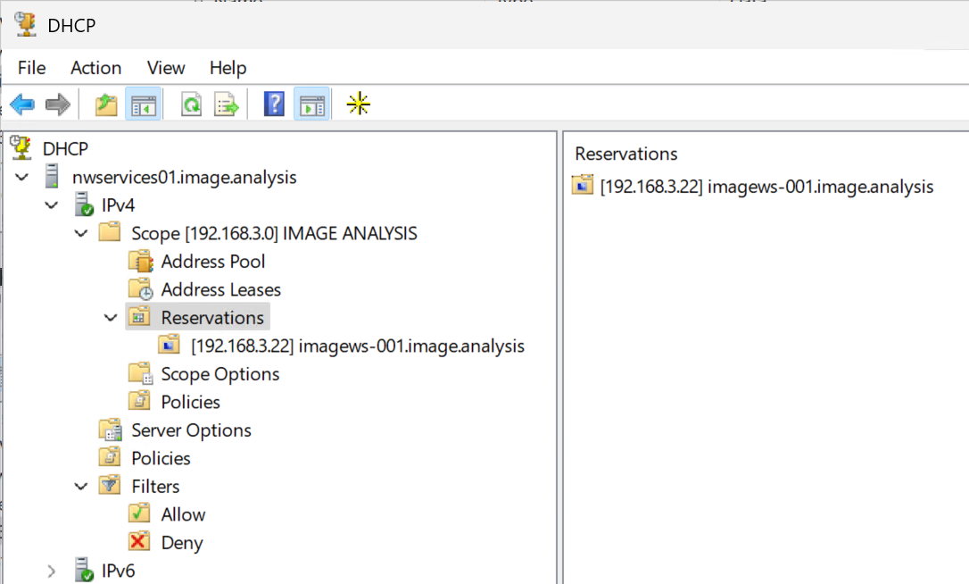 create a reservation based on the MAC addresses of all clients so I can get predictable, known IP addresses.