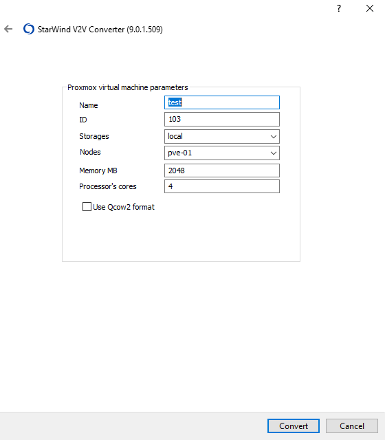 At the next step, we are specifying all the settings of the new VM