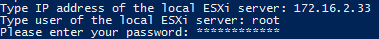 3. ESXi server details